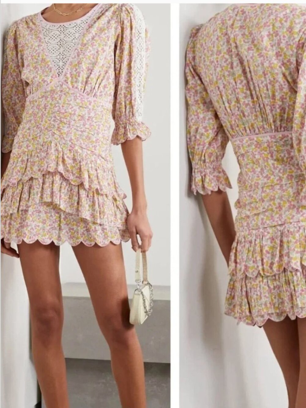 LoveShackFancy Marquise Mini Floral Dress in Fruity Punch Size 2 *FLAWED
